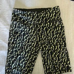Sweaty Betty Leopard green bike shorts
